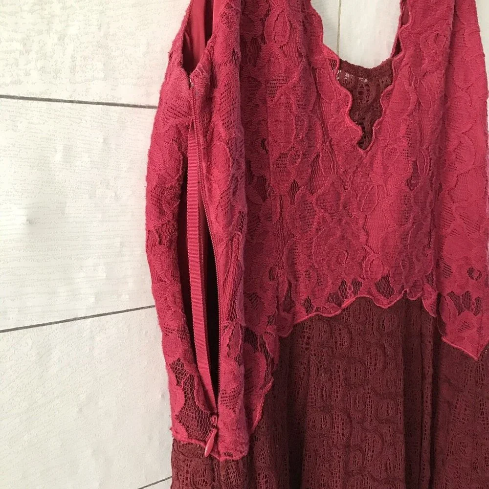 Anthropologie Moulinette Soeurs Carmindy Dress Red Lace Sleeveless - Picture 10 of 10